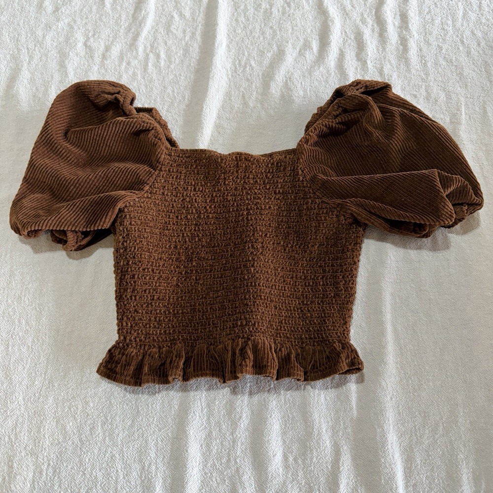 🍂 American Eagle Corduroy Smock Puff Sleeve Top 🍂